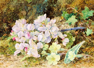 Amandelbloesems en sleutelbloemen, 1868 door John Jesson Hardwick