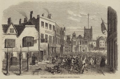 Voetbal in Kingston-on-Thames op Vastenavond door John Jessop Hardwick