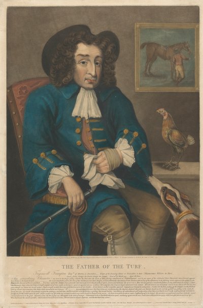 De Vader van de Turf. Tregonwell Frampton, Esquire van Moreton in Dorsetshire - Beheerder van Renpaarden in Newmarket, voor hun Majesteiten Willem de Derde, Koningin Anne, George de Eerste en George de Tweede door John Jones