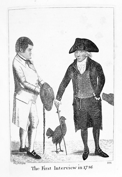 Het eerste gesprek in 1786 tussen diaken Brodie en George Smith, 1788 door John Kay
