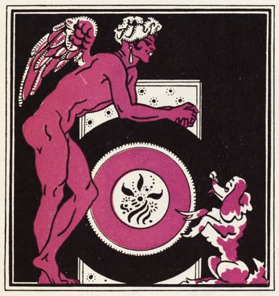 Versiering voor Het Verhaal van Aladdin en de Wonderlamp (kleur litho) door John Kettelwell