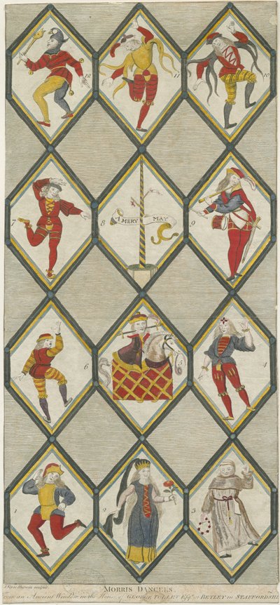 Betley Glasraam - Morris Dansers door John Keyse Sherwin