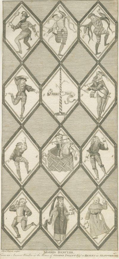 Betley Glasraam - Morris Dansers door John Keyse Sherwin