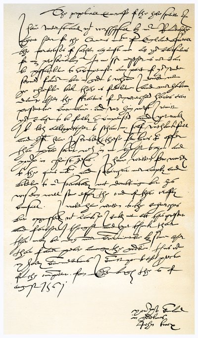 Brief van John Knox aan Sir Nicholas Throgmorton, 6 augustus 1561 door John Knox