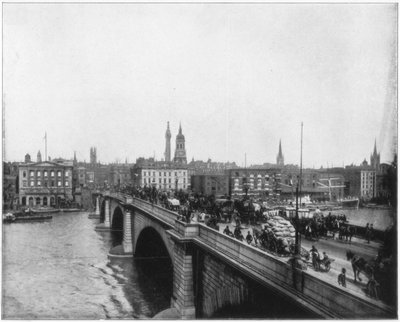 London Bridge, Londen, eind 19e eeuw door John L. Stoddard