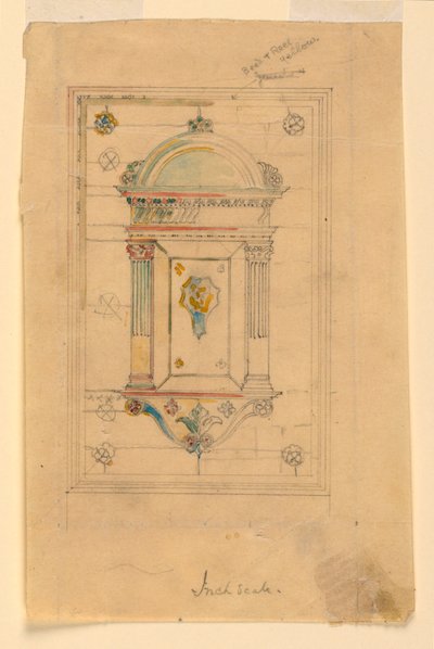 Ontwerp voor een muurnis door John La Farge