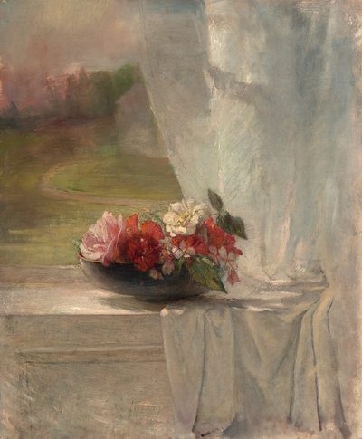 Bloemen op een Vensterbank door John La Farge