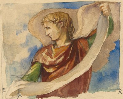 Studie voor Engel in Decoratie van Toren, Trinity Church, Boston door John La Farge
