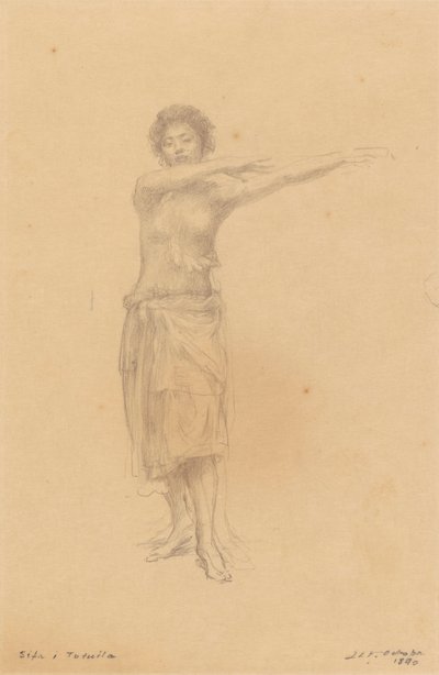 Taupo danst de Staande Siva, Samoa door John La Farge
