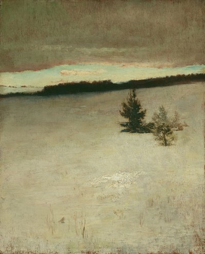 Sneeuwveld, ochtend, Roxbury door John La Farge or Lafarge