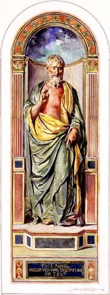 St. Paulus prediking, ca. 1900-05 door John La Farge or Lafarge