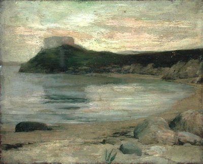 Studie van avondlicht, Fort Dumpling, Newport Harbor door John La Farge or Lafarge
