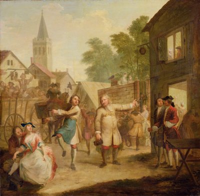 Hob blijft dansen ondanks zijn vader, c.1726 door John Laguerre