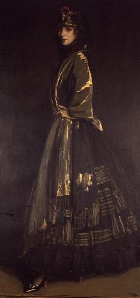 Hazel in Zwart en Goud door John Lavery