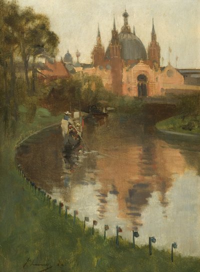 Kelvingrove, Uitzicht vanaf de Rivier, 1888 door John Lavery