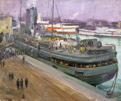 Marinepersoneel aan boord, Southampton door John Lavery