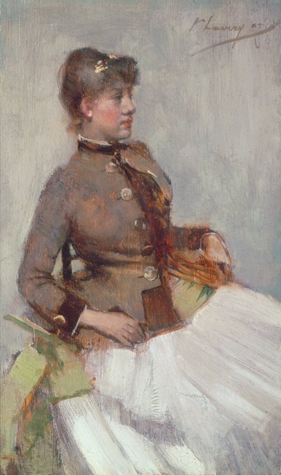 Portret van een zittende dame, 1887 door John Lavery