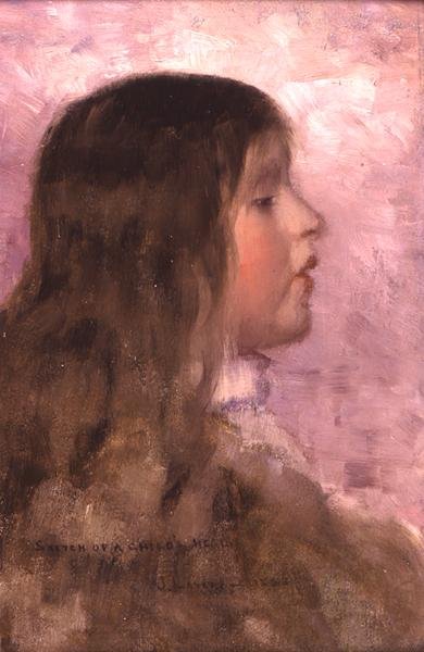 Schets van een kinderhoofd door John Lavery