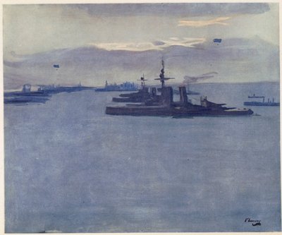 De Firth of Forth, Wind, 1917, uit Britse Kunstenaars aan het Front, Vervolg van Het Westelijk Front, 1918 door John Lavery