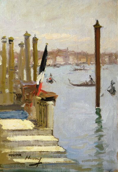 Het Franse Consulaat, Grand Canal, Venetië door John Lavery