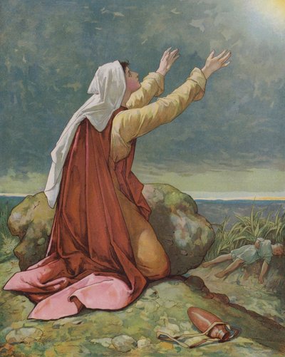 Hagar en Ismaël door John Lawson