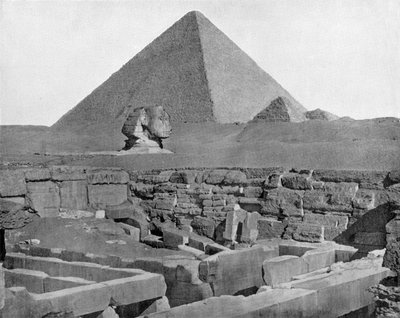 Piramides van Gizeh en de sfinx in Egypte door John Lawson Stoddard