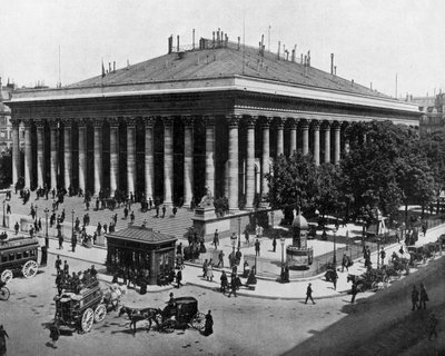 Beurs in Parijs, ca. 1900 (zw/w foto) door John Lawson Stoddard