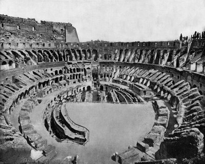 het Colosseum in Rome (geopend in 80 AD) (zw/w foto) door John Lawson Stoddard