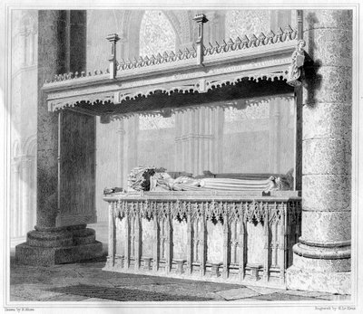 Graf van Hendrik IV en zijn Koningin Johanna van Navarra in de Kathedraal van Canterbury, 1825 door John Le Keux