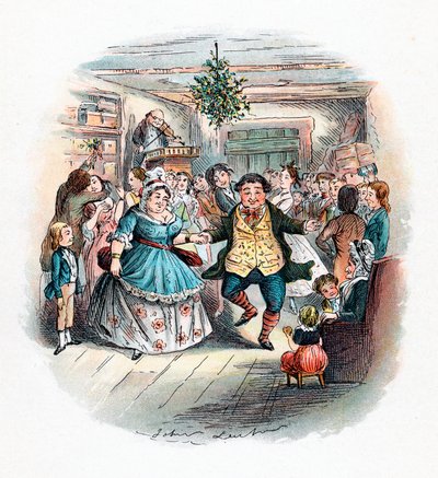 Een Kerstlied: Het Bal van Mr. Fezziwig, 1843 door John Leech