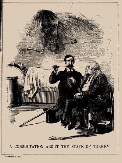 Een Consultatie over de Staat van Turkije. Punch, 17 september 1853 door John Leech
