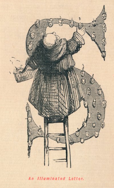 Een verlichte letter, c1860 door John Leech