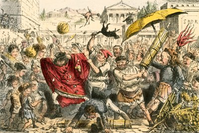 Appius Claudius gestraft door het volk door John Leech