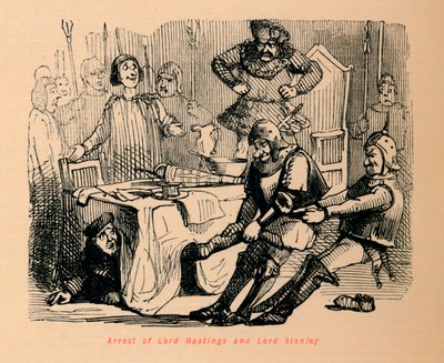 Arrestatie van Lord Hastings en Lord Stanley door John Leech