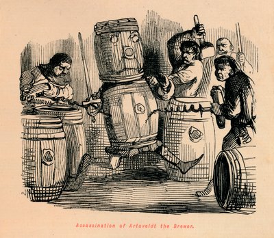 Moord op Artaveldt de Brouwer, ca. 1860 door John Leech