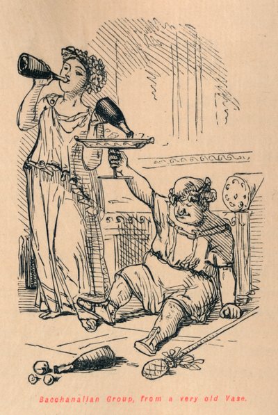 Bacchanaal groep, van een zeer oude vaas door John Leech