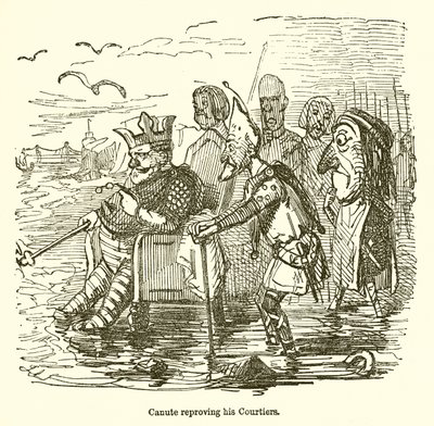 Canute berispt zijn hovelingen door John Leech