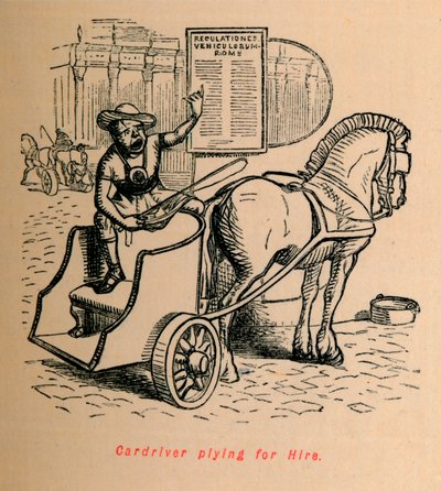 Koetsier die te huur is, 1852 door John Leech