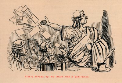 Cicero gooit zijn dossier op, als een heer door John Leech