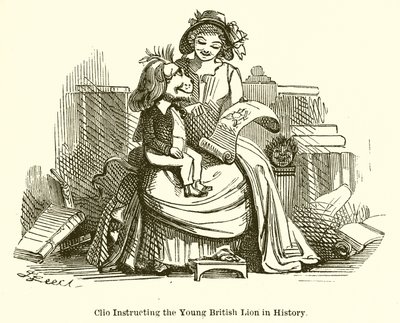 Clio die de Jonge Britse Leeuw Geschiedenis Onderwijst door John Leech