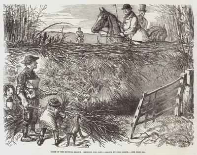Einde van het jachtseizoen, de gaten repareren door John Leech