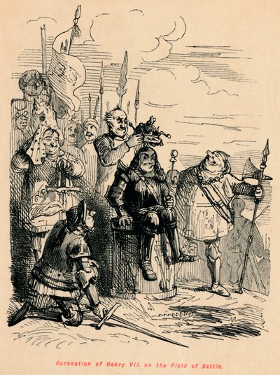 Kroning van Hendrik VII op het slagveld door John Leech