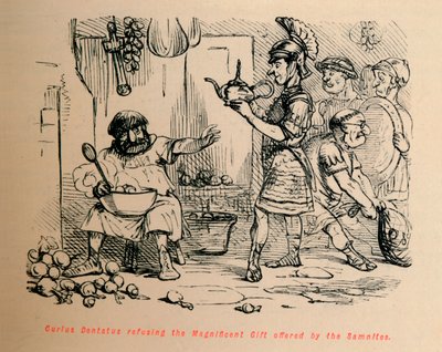 Curius Dentatus weigert het prachtige geschenk aangeboden door de Samnieten, 1852 door John Leech