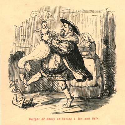 Vreugde van Hendrik bij het hebben van een zoon en erfgenaam, 1897 door John Leech