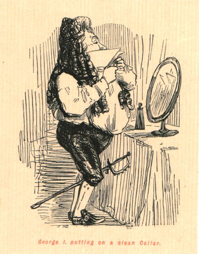 George I. doet een schone kraag om door John Leech