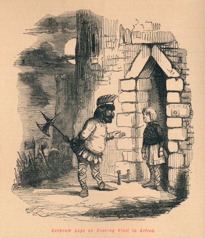Guthrum brengt een avondbezoek aan Alfred, ca. 1860 door John Leech