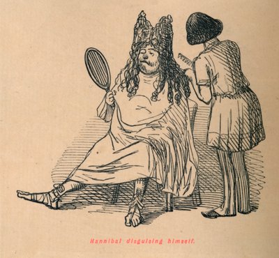Hannibal vermomt zich, 1852 door John Leech