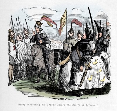 Henry inspecteert zijn Troepen voor de Slag bij Agincourt, c1860, c1860 door John Leech