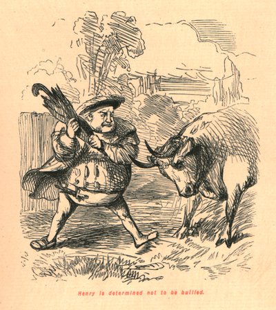 Henry is vastbesloten zich niet te laten pesten, 1897 door John Leech