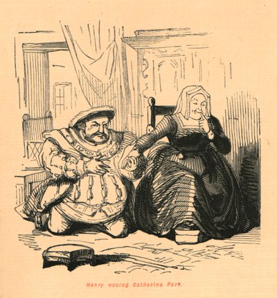 Henry het hof maken aan Catherine Parr, 1897 door John Leech